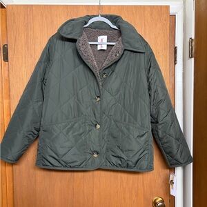 Michael Kors Dark Olive/Taupe Jacket Tag - Green Accent